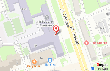 Дзержинский политехнический институт на улице Гайдара на карте