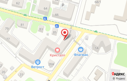 Вычегда в Пионерском на карте