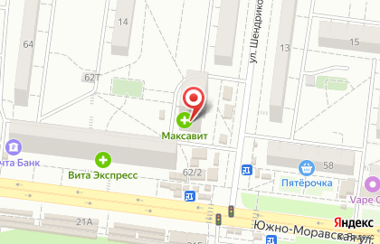 Аптека Забота на Южно-Моравской улице на карте