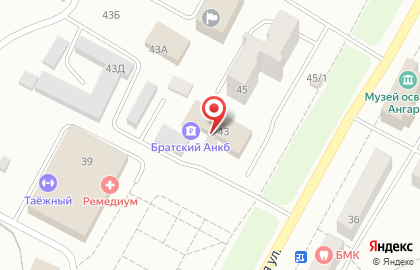 Банкомат Братский акционерный народный коммерческий банк на Комсомольской улице на карте