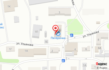 Супермаркет Пятёрочка на улице Ульянова на карте