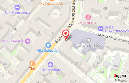 Магазин цветов Цветовик на метро Владимирская на карте