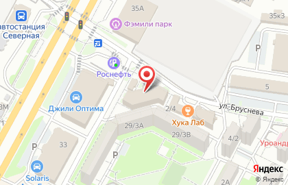 Детский развлекательный центр Ёж на улице Бруснева на карте