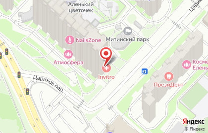 Медицинская компания Инвитро на метро Волоколамская на карте
