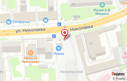 Киоск по продаже фруктов и овощей на улице Николаева на карте