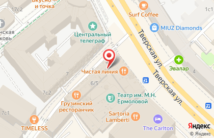 D`отель на Тверской улице на карте