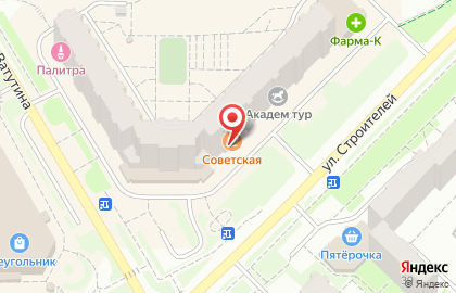 Советская столовая на улице Строителей на карте