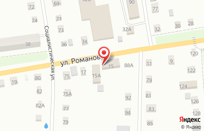 Магазин автозапчастей Магистраль на улице Романова на карте