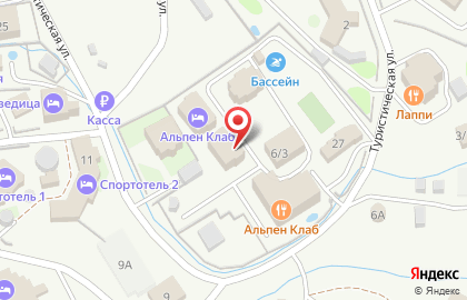 Гостиничный комплекс Alpen Club на Туристической улице на карте