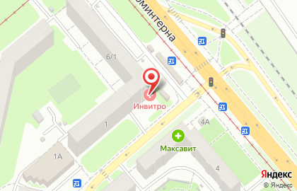 Медицинская компания Инвитро на улице Коминтерна на карте