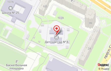 Детский сад №6 на улице Горького на карте