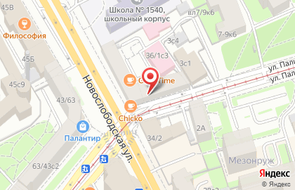 Булочная-кондитерская Бон Тарт на Новослободской улице на карте