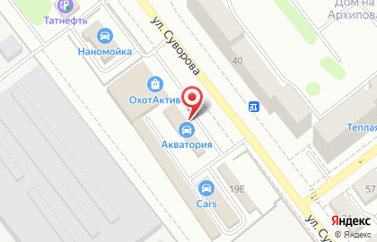 Автомойка самообслуживания Акватория на улице Суворова на карте