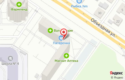 Супермаркет Пятерочка на Объездной улице на карте