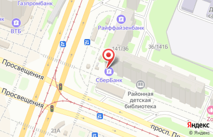 Банкомат СберБанк на проспекте Просвещения, 36 на карте
