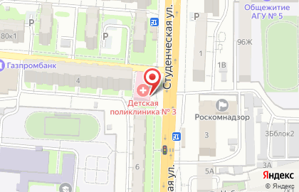Детская городская поликлиника №3 на Студенческой улице на карте
