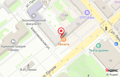 Банкомат АКБ МОСОБЛБАНК на улице Гоголя на карте