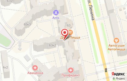 Пиццерия Додо Пицца в Железногорске на карте