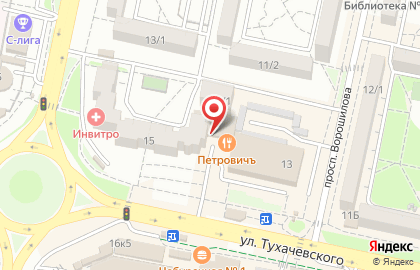 Супермаркет Пятёрочка на улице Тухачевского, 15 на карте