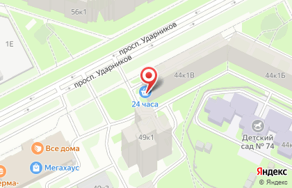 Продовольственный магазин в Красногвардейском районе на карте