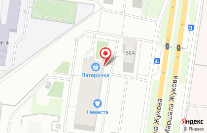Супермаркет Пятёрочка на улице Маршала Жукова на карте