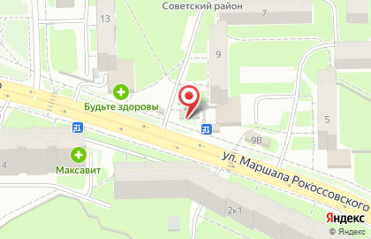 Спортивная федерация Кёкусинкай на улице Маршала Рокоссовского на карте