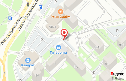 Магазин овощей, фруктов и кондитерских изделий на проспекте Строителей на карте