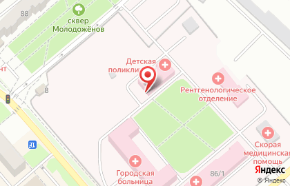 Детская поликлиника Центральная городская больница, г. Полысаево на карте