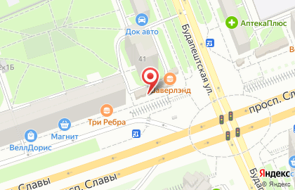 Роспечать, Фрунзенский район на Будапештской улице на карте