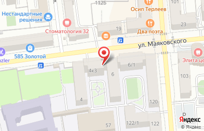 Общежитие, ОмГУПС на улице Маяковского на карте