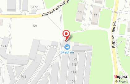 Гаражный кооператив Энергия на Кирзаводской улице на карте
