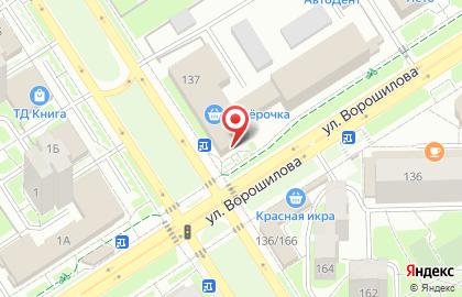 Салон мебели Шатура на улице Ворошилова на карте
