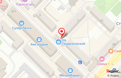 Ленинский район Киоск по продаже фруктов и овощей на Геодезической улице на карте