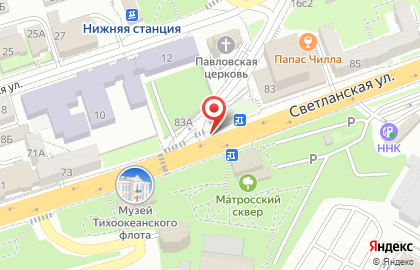 Торговый павильон хлебобулочных и кондитерских изделий на Светланской улице на карте