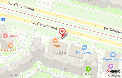 ОАО Банкомат, АКБ МОСОБЛБАНК на улице Савушкина на карте