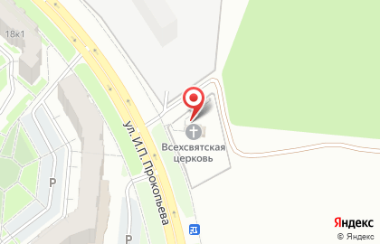Храм в честь Всех святых в земле Российской просиявших на карте
