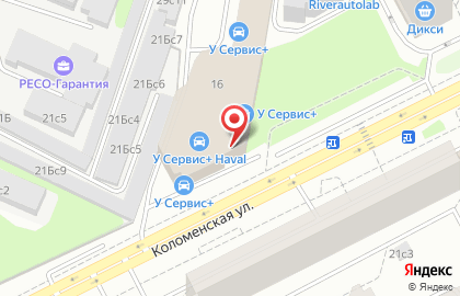 Сервисный центр У Сервис+ на Коломенской набережной на карте