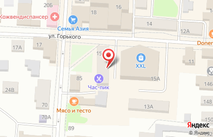 Касса по продаже авиа и ж/д билетов на улице Горького на карте