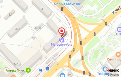 Салон связи МегаФон в Заводском районе на карте