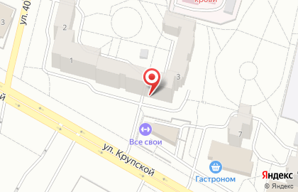 Продовольственный магазин Баргузин на улице Крупской на карте