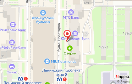Санкт-петербургский филиал Промсвязьбанк на метро Ленинский проспект на карте