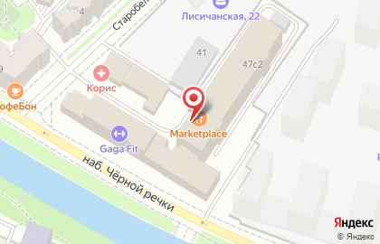 Ресторан Marketplace на набережной Чёрной речки на карте