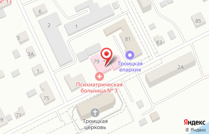 Областная психиатрическая больница №3 на Красногвардейской улице на карте