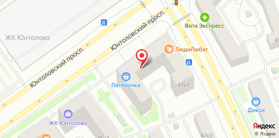 Ветеринарный центр Белый Бим на Юнтоловском проспекте на карте