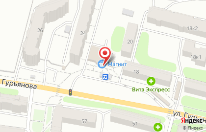 Банкомат Райффайзенбанк на улице Гурьянова на карте