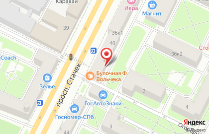 Булочные Ф. Вольчека на метро Кировский завод на карте