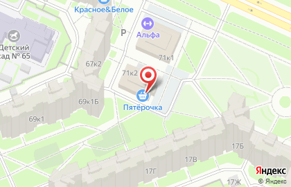 Супермаркет Пятёрочка в Санкт-Петербурге на карте