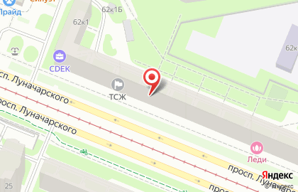 Автошкола ФАСТ-Лайн на проспекте Луначарского на карте