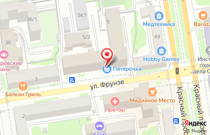 Наркологическая клиника Детокс на улице Фрунзе на карте