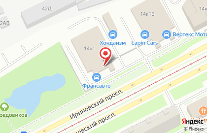 Автосервис МКС на Ириновском проспекте на карте